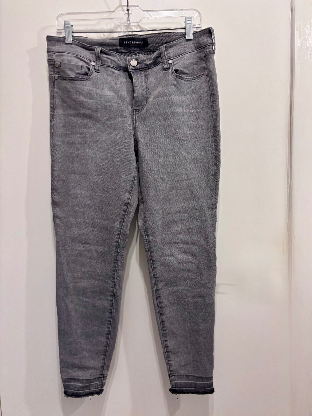 Liverpool Grey Crop Slim Fit Jeans-Size 8